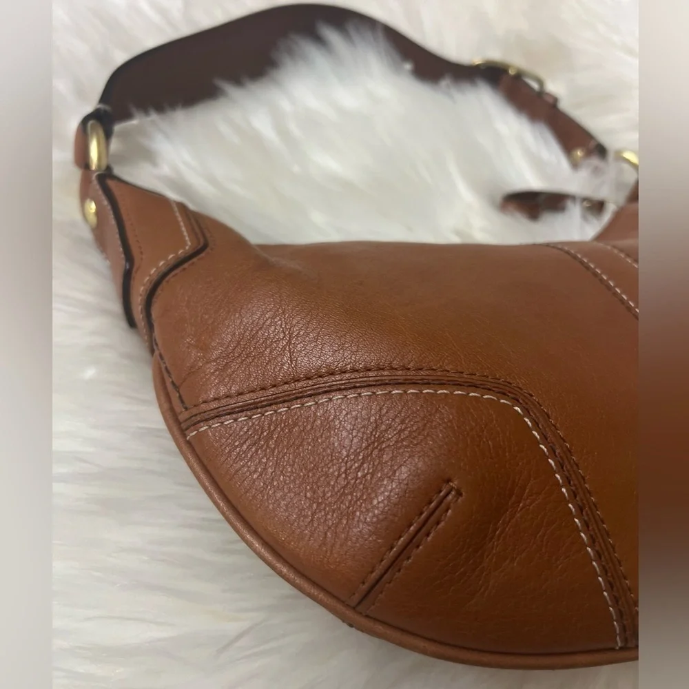 Vintage Coach Hampton Hobo Shoulder Bag Leather 11372 Tan Vintage Y2K